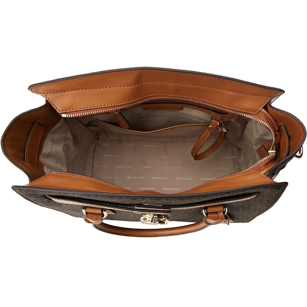 Michael Kors Leather Hamilton Satchel Bag Purse with Crossbody Strap - Picture 15 of 15